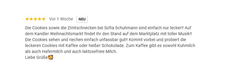 5 Sterne Google Bewertung Bewertung mit fünf Sternen, Beschreibung eines Produkts, Service und Verarbeitung.